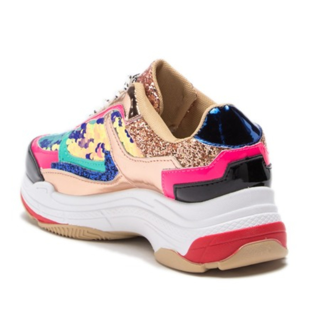 Cape Robbin Chunky Fashion Sneaker Glitter Sequin - Picture 6 of 8